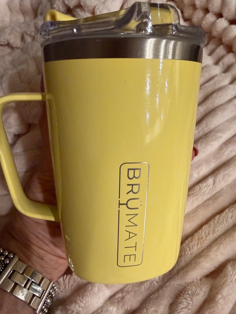 Yellow Brymate Insulated Travel Mug with Handle - Picture 6 of 6